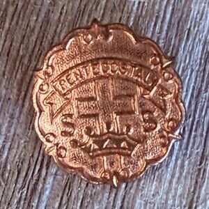 Vintage Pentecostal Sunday School Pin SS Little's System Metal Cross Crown Uncas